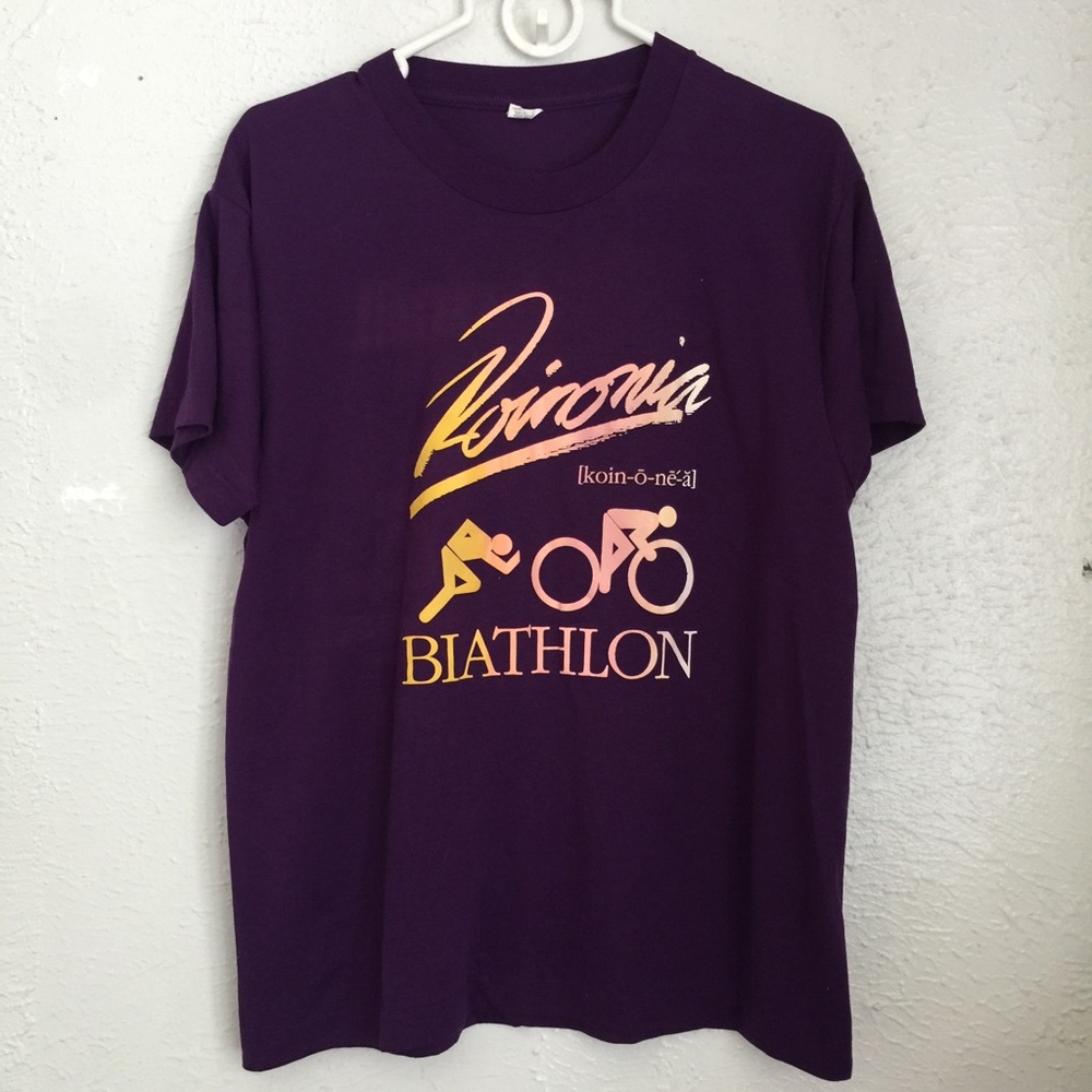 VTG 80's Screen Stars New York biathlon tee